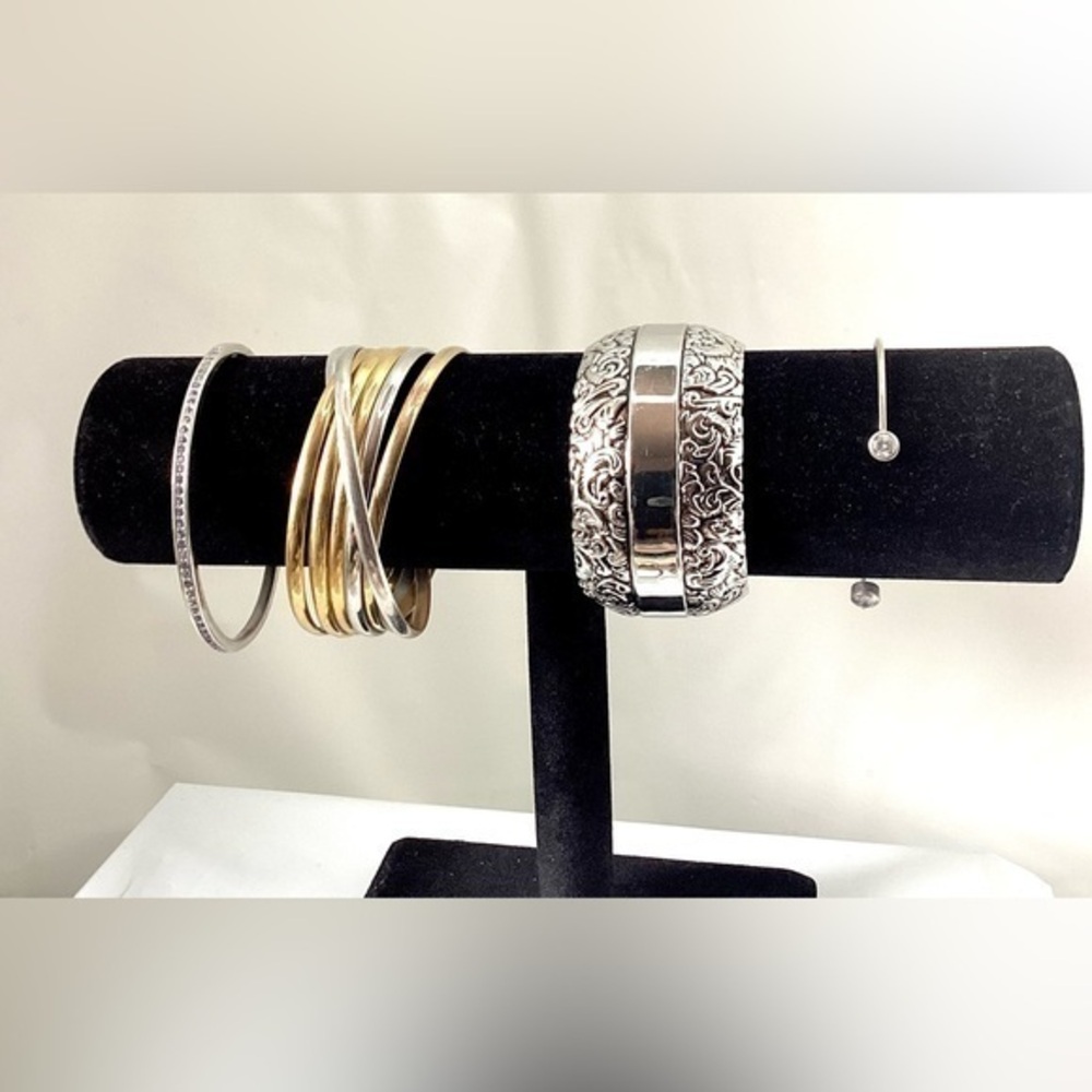 Bracelet lot of 4 Silver Gold Tone